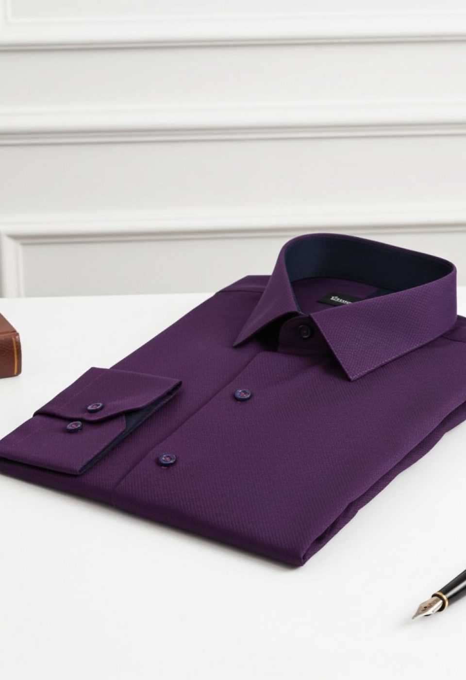 Slim Fit Uzun Kol DÜz Renk Diagonal Dokuma Lüks Erkek Gömlek 3GMK310153010