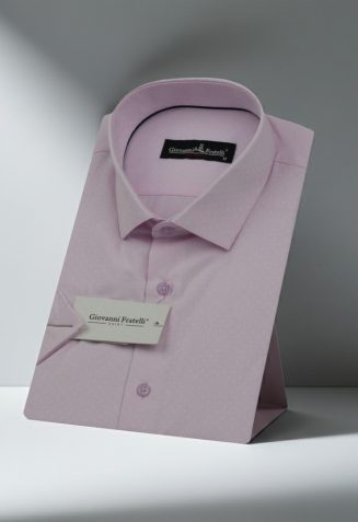 Slim Fit Kısa Kol Armürlü Jakar Erkek Gömlek 3GMK320183010