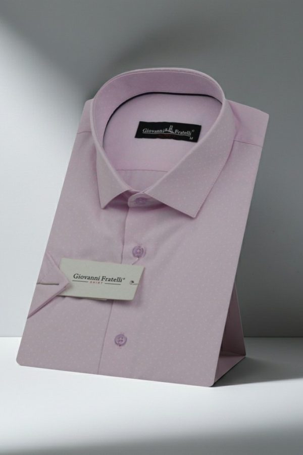 Slim Fit Kısa Kol Armürlü Jakar Erkek Gömlek 3GMK320183010
