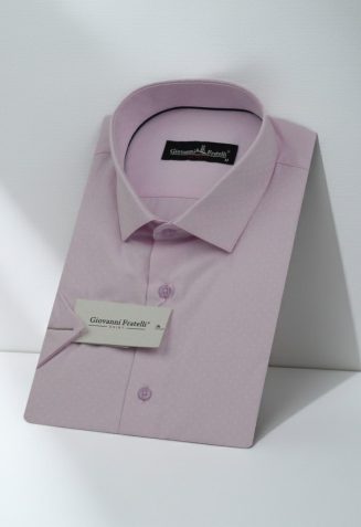 Slim Fit Kısa Kol Armürlü Jakar Erkek Gömlek 3GMK320183010