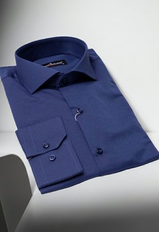 Slim Fit Uzun Kol Desenli İtalyan Yaka Jakar Erkek Gömlek 3GMK320204007
