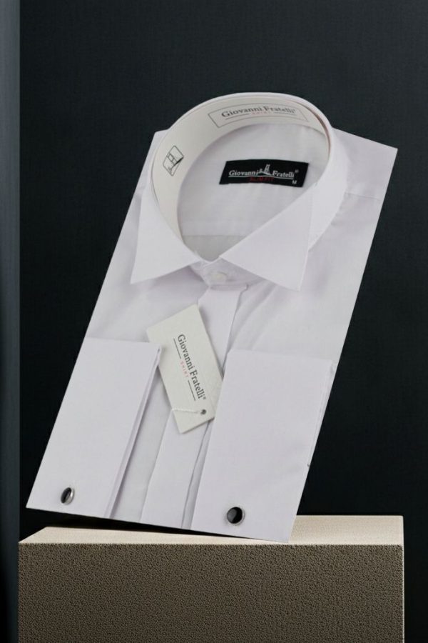 Beyaz Slim Fit Düz Renk Kol Düğmeli Ata Yaka Erkek Gömlek 3GMK380300BYZ