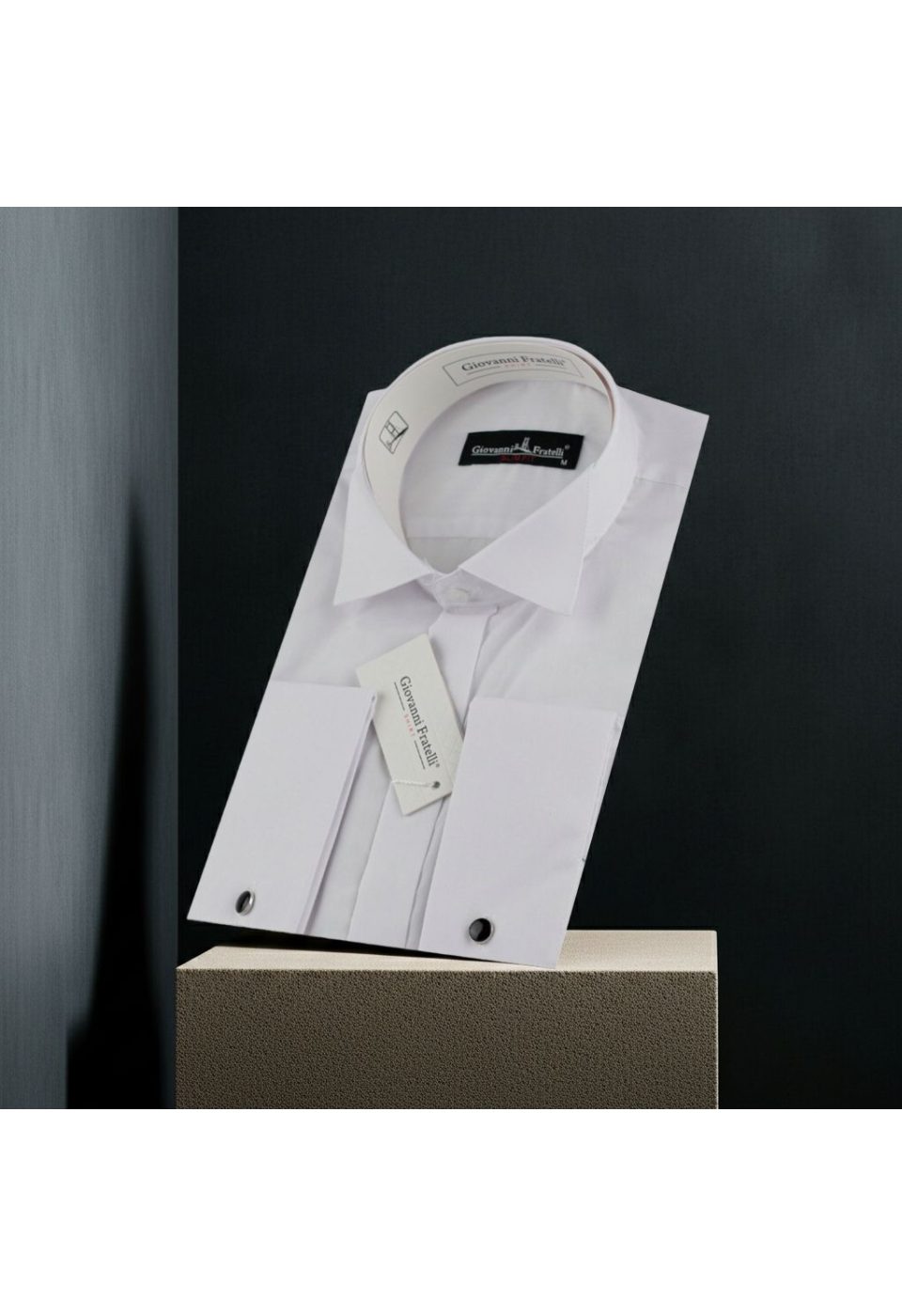 Beyaz Slim Fit Düz Renk Kol Düğmeli Ata Yaka Erkek Gömlek 3GMK380300BYZ - Giovanni Fratelli