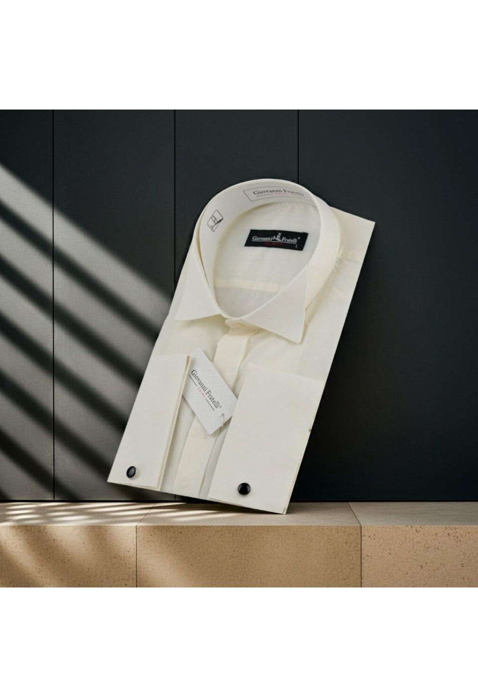 Şampanya Slim Fit Düz Renk Kol Düğmeli Ata Yaka Erkek Gömlek 3GMK380300SAM - Giovanni Fratelli
