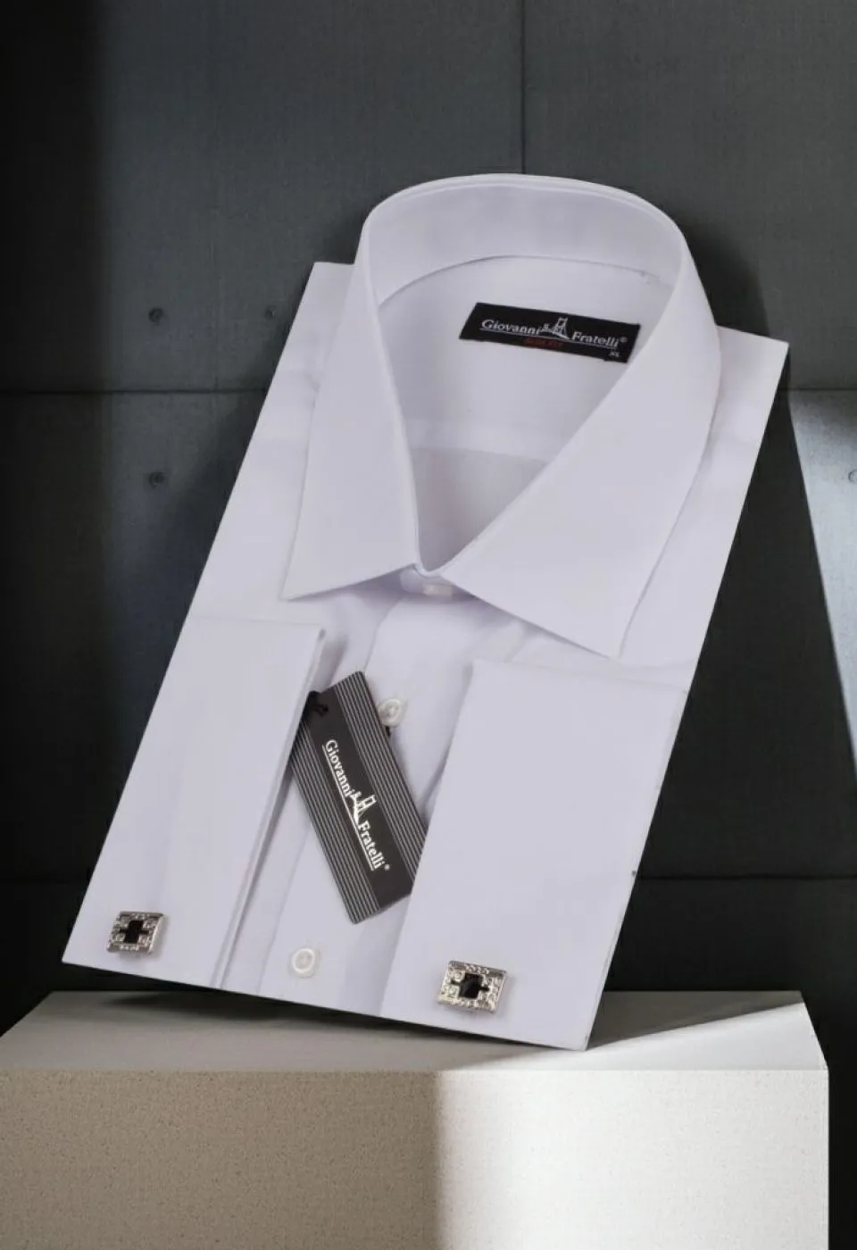 Beyaz Slim Fit Düz Renk Kol Düğmeli Erkek Gömlek 3GMK370300BYZ