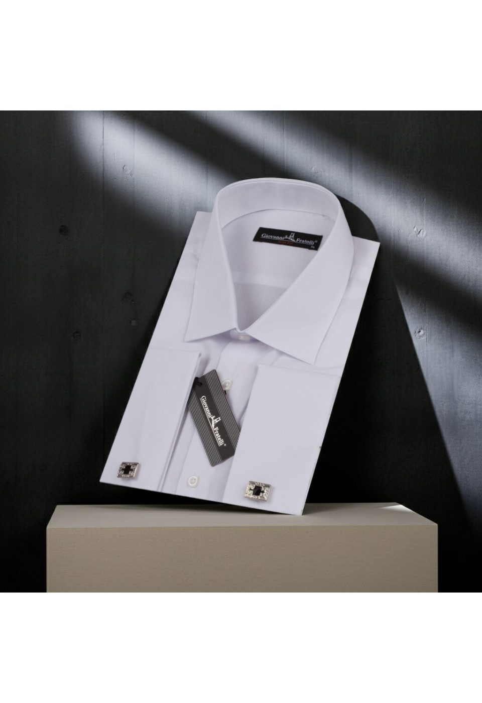 Beyaz Slim Fit Düz Renk Kol Düğmeli Erkek Gömlek 3GMK370300BYZ - Giovanni Fratelli