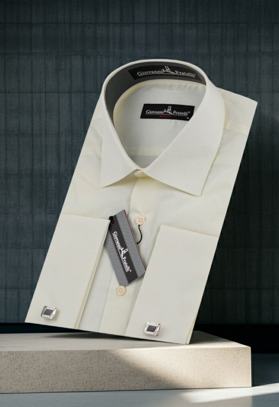 Şampanya Slim Fit Düz Renk Kol Düğmeli Erkek Gömlek 3GMK370300SAM
