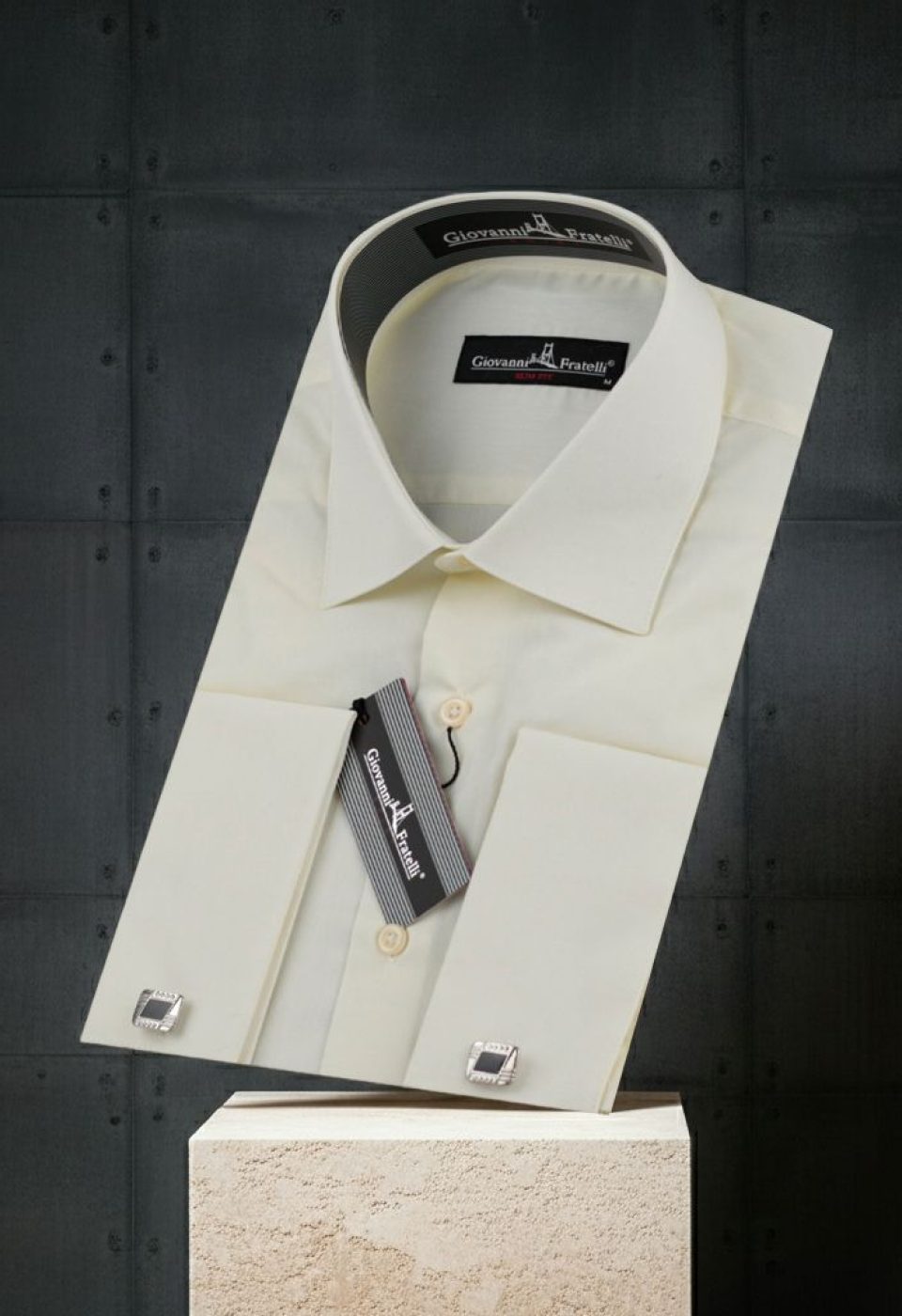 Şampanya Slim Fit Düz Renk Kol Düğmeli Erkek Gömlek 3GMK370300SAM Şampanya Slim Fit Düz Renk Kol Düğmeli Erkek Gömlek 3GMK370300SAM