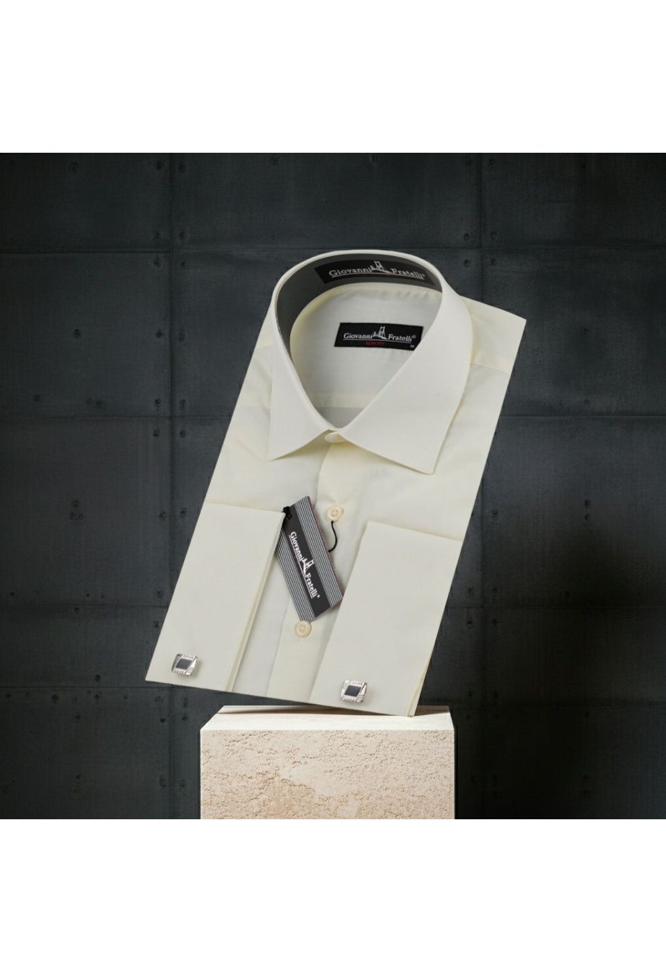 Şampanya Slim Fit Düz Renk Kol Düğmeli Erkek Gömlek 3GMK370300SAM - Giovanni Fratelli