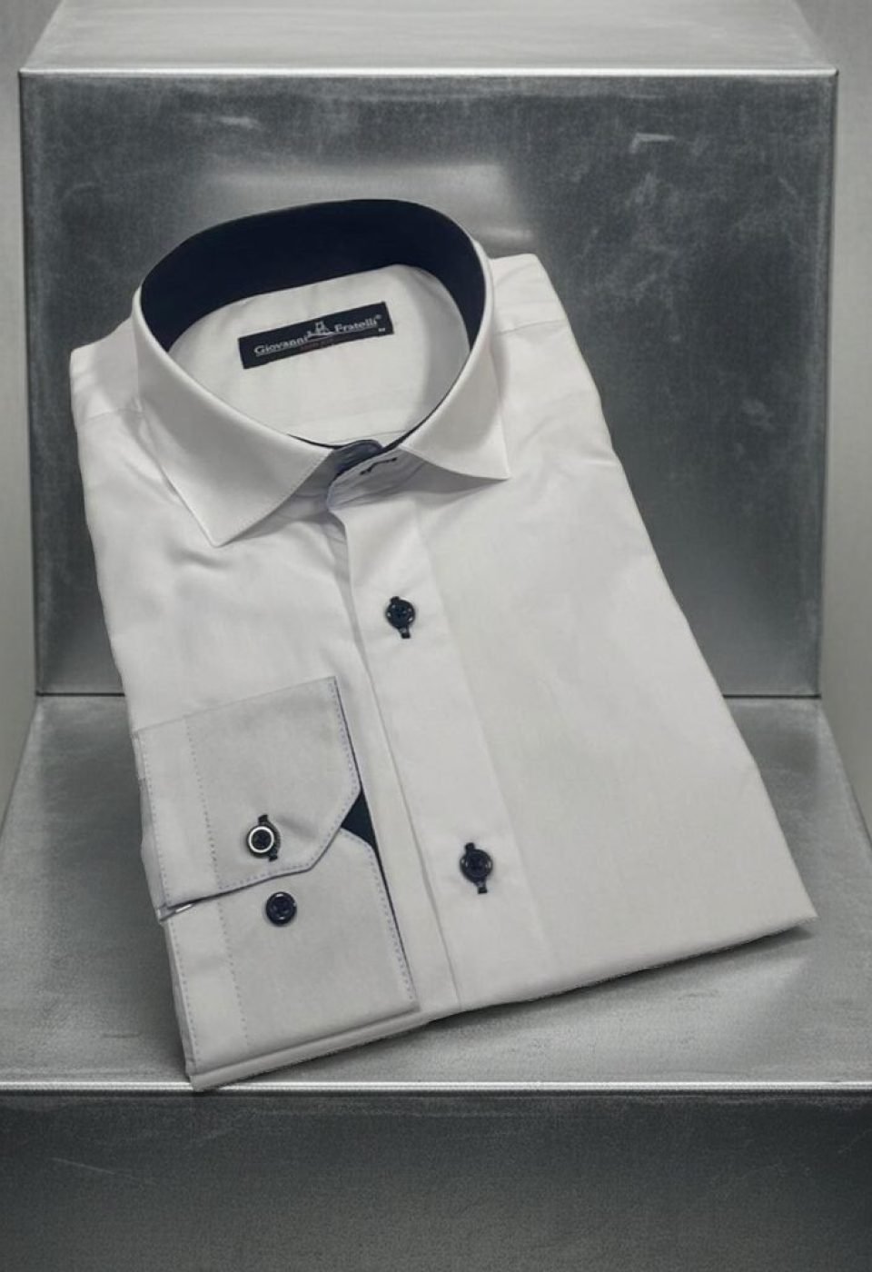 Beyaz Slim Fit Uzun Kol Düz Renk Mini Yaka Erkek Gömlek 3GMK310309BYZ