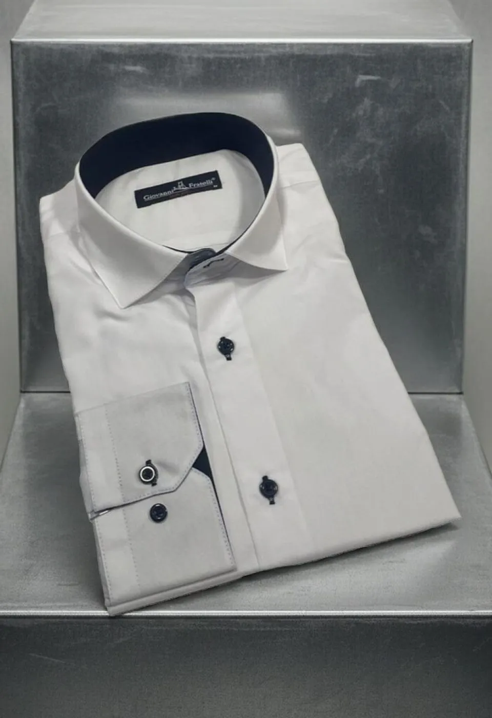 Beyaz Slim Fit Uzun Kol Düz Renk Mini Yaka Erkek Gömlek 3GMK310309BYZ