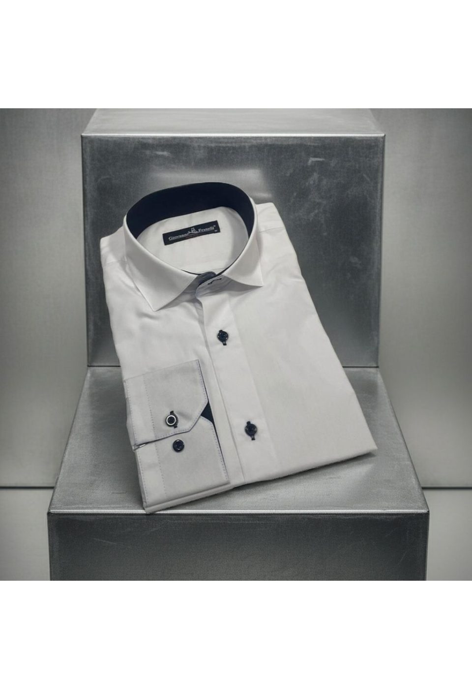 Beyaz Slim Fit Uzun Kol Düz Renk Mini Yaka Erkek Gömlek 3GMK310309BYZ - Giovanni Fratelli