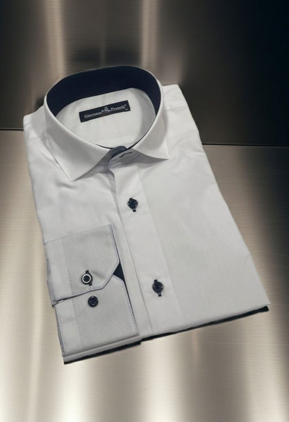 Beyaz Slim Fit Uzun Kol Düz Renk Mini Yaka Erkek Gömlek 3GMK310309BYZ - Giovanni Fratelli