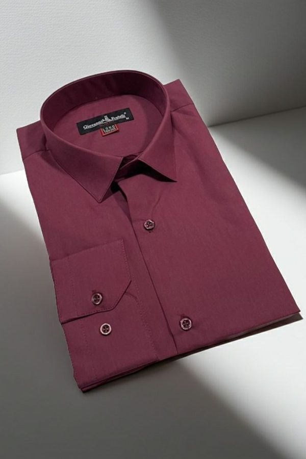 8 Drop Slim Fit Uzun Kol Düz Renk Erkek Gömlek 3GMK310312010