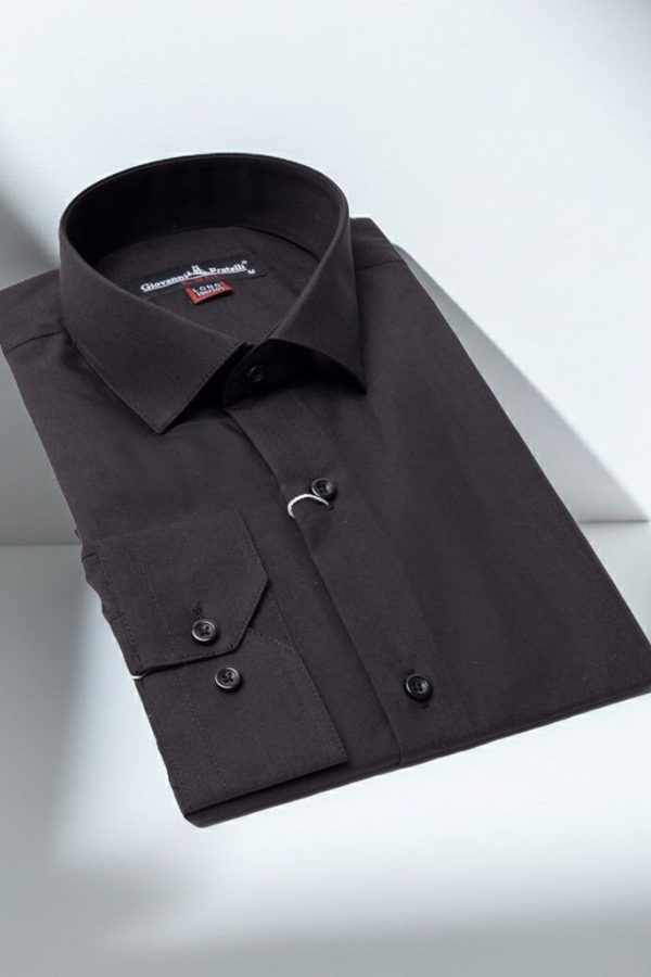8 Drop Slim Fit Uzun Kol Düz Renk Erkek Gömlek 3GMK310312SYH - Giovanni Fratelli