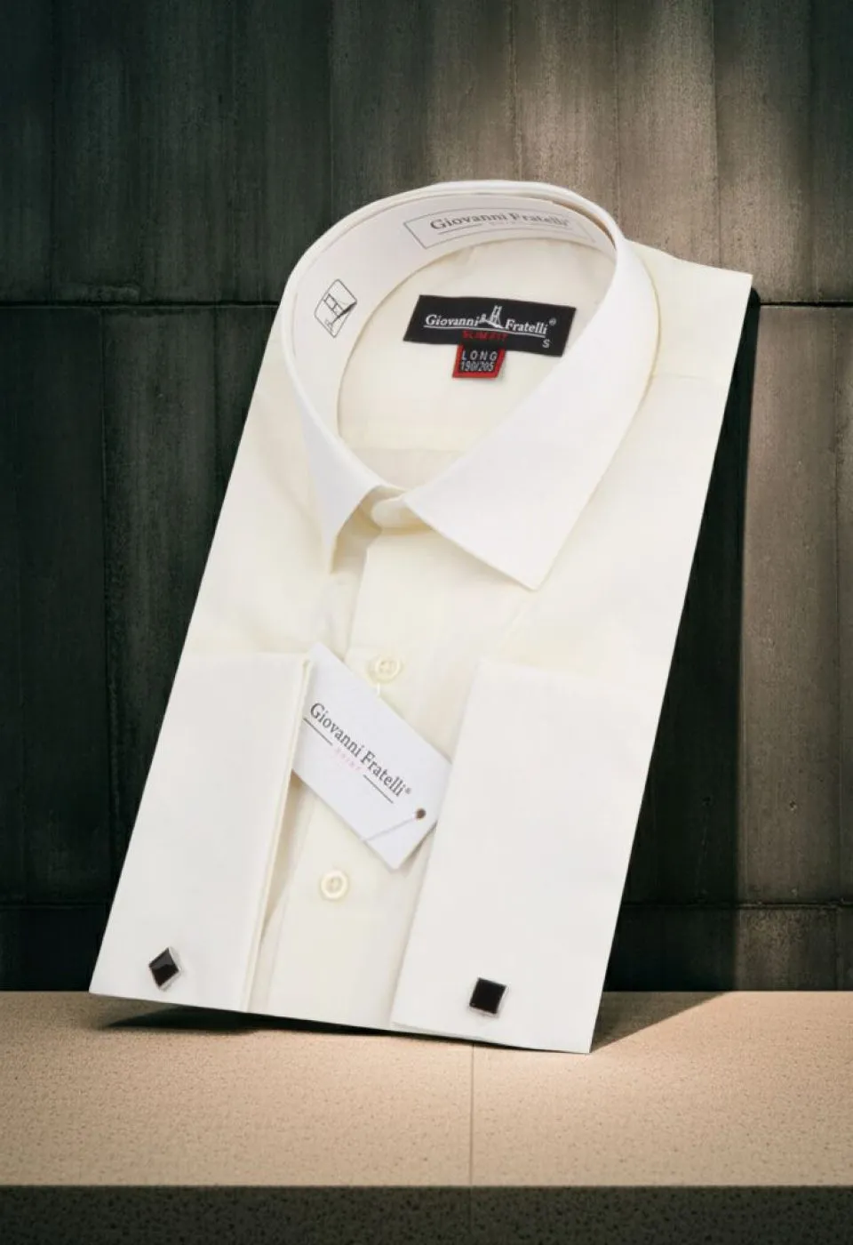 8 D Drop Slim Fit Uzun Kol Double Manşet Düz Renk Erkek Gömlek 3GMK330313SAM