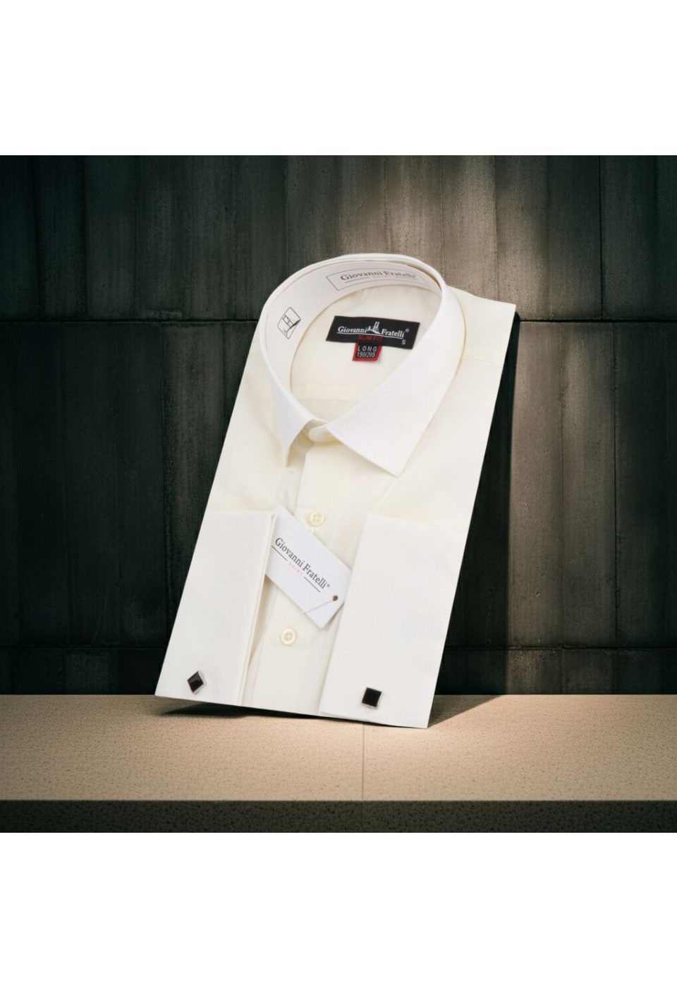 0313 CR 8 DROP SAM 8 Drop Slim Fit Uzun Kol Double Manşet Düz Renk Erkek Gömlek 3GMK330313SAM - Giovanni Fratelli