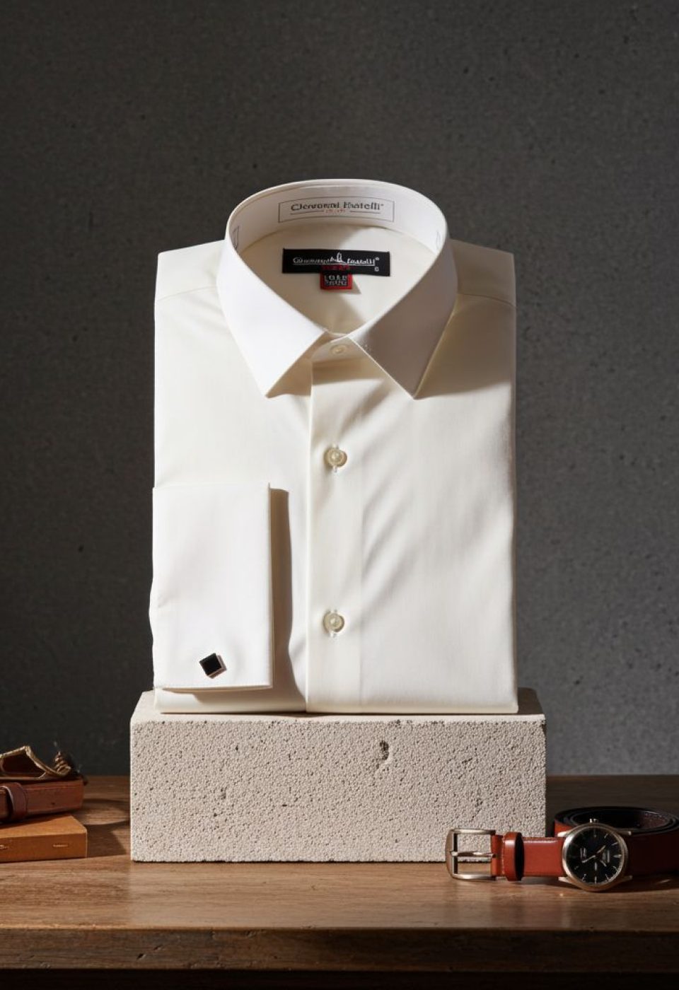 8 D Drop Slim Fit Uzun Kol Double Manşet Düz Renk Erkek Gömlek 3GMK330313SAM