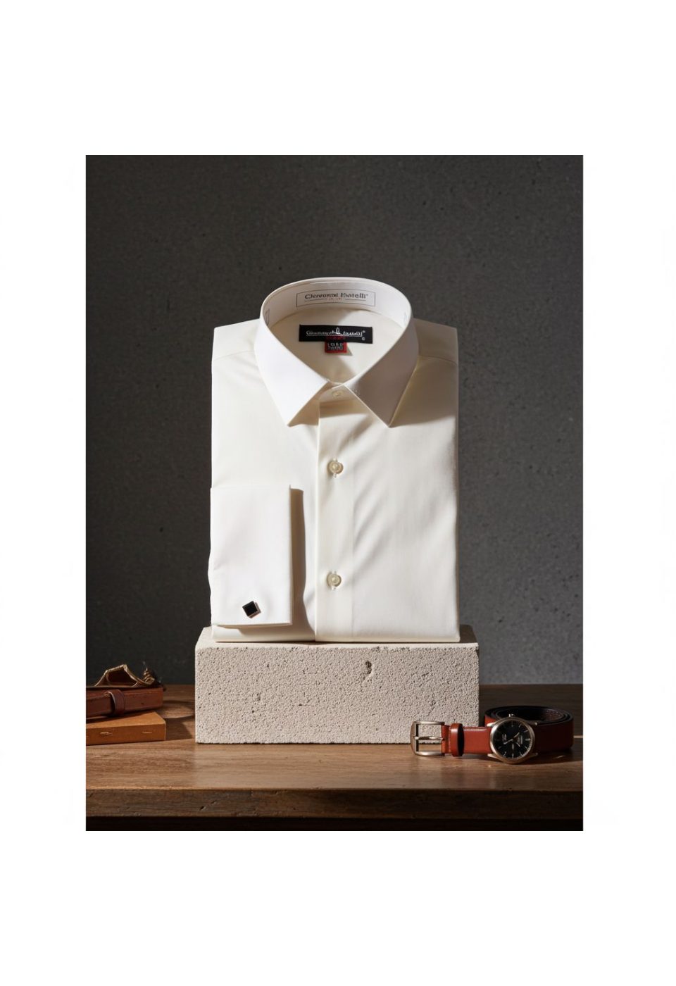 0313 CR 8 DROP SAM 8 Drop Slim Fit Uzun Kol Double Manşet Düz Renk Erkek Gömlek 3GMK330313SAM - Giovanni Fratelli