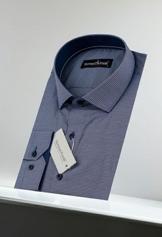 Slim Fit Uzun Kol Desenli Erkek Gömlek 3GMK330314006