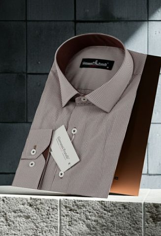 Slim Fit Uzun Kol Desenli Erkek Gömlek 3GMK330314038 - Giovanni Fratelli