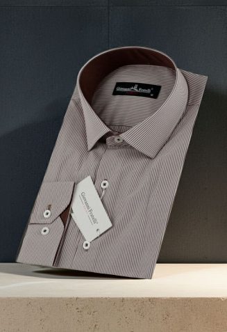 Slim Fit Uzun Kol Desenli Erkek Gömlek 3GMK330314038