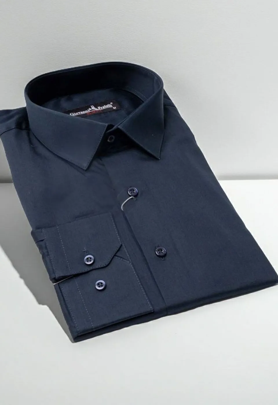 Slim Fit Uzun Kol Düz Renk Saten Erkek Gömlek 3GMK320314002 - Giovanni Fratelli