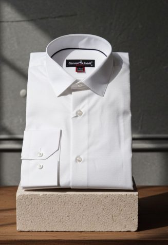 8 Drop Slim Fit Uzun Kol Düz Renk Erkek Gömlek 3GMK320315002