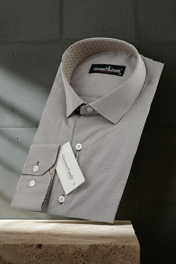 Slim Fit Uzun Kol Desenli Erkek Gömlek 3GMK330329006 - Giovanni Fratelli