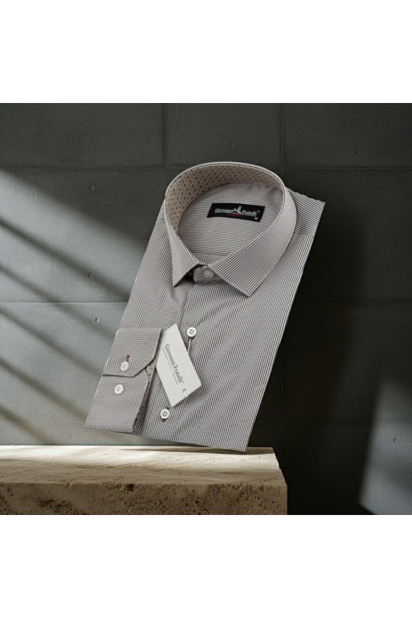 Slim Fit Uzun Kol Desenli Erkek Gömlek 3GMK330329006 - Giovanni Fratelli