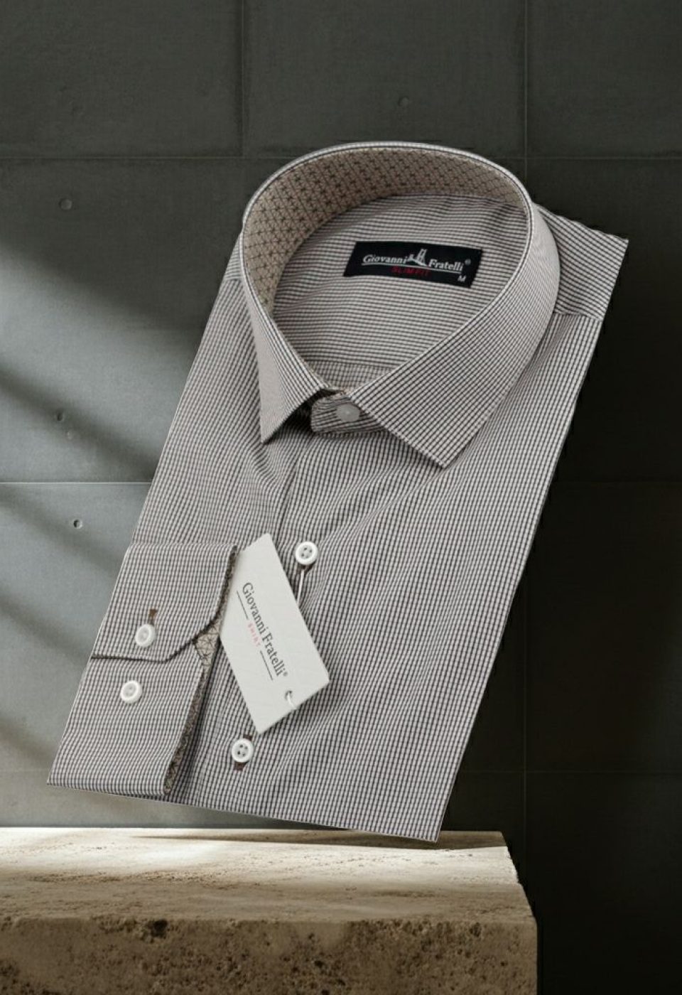 Slim Fit Uzun Kol Desenli Erkek Gömlek 3GMK330329006 - Giovanni Fratelli