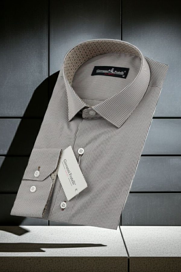 Slim Fit Uzun Kol Desenli Erkek Gömlek 3GMK330329006 - Giovanni Fratelli