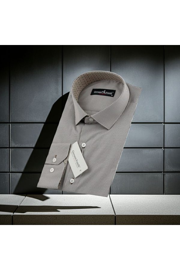 Slim Fit Uzun Kol Desenli Erkek Gömlek 3GMK330329006 - Giovanni Fratelli
