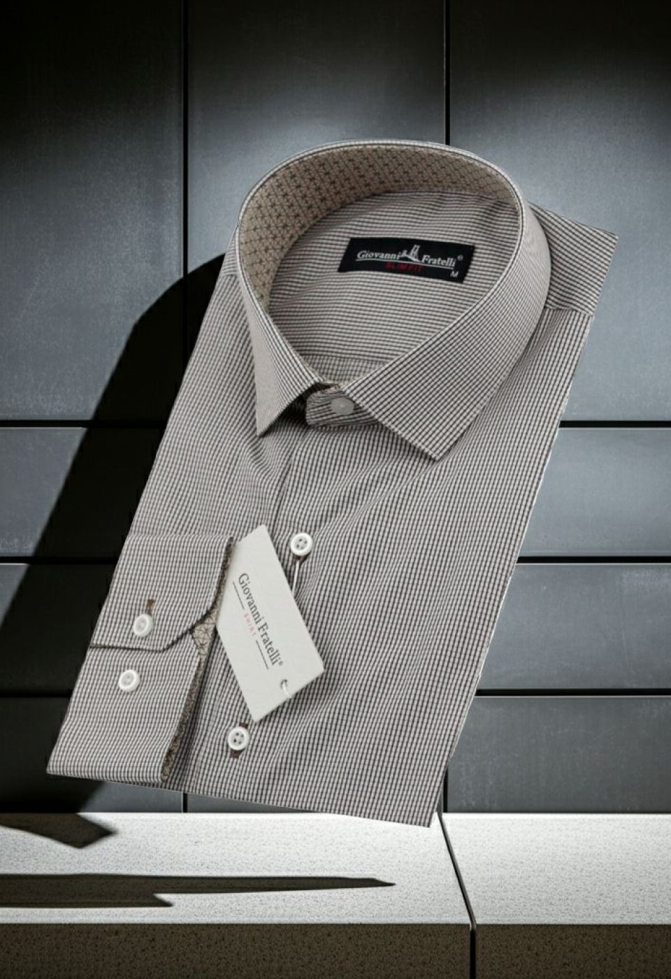 Slim Fit Uzun Kol Desenli Erkek Gömlek 3GMK330329006 - Giovanni Fratelli