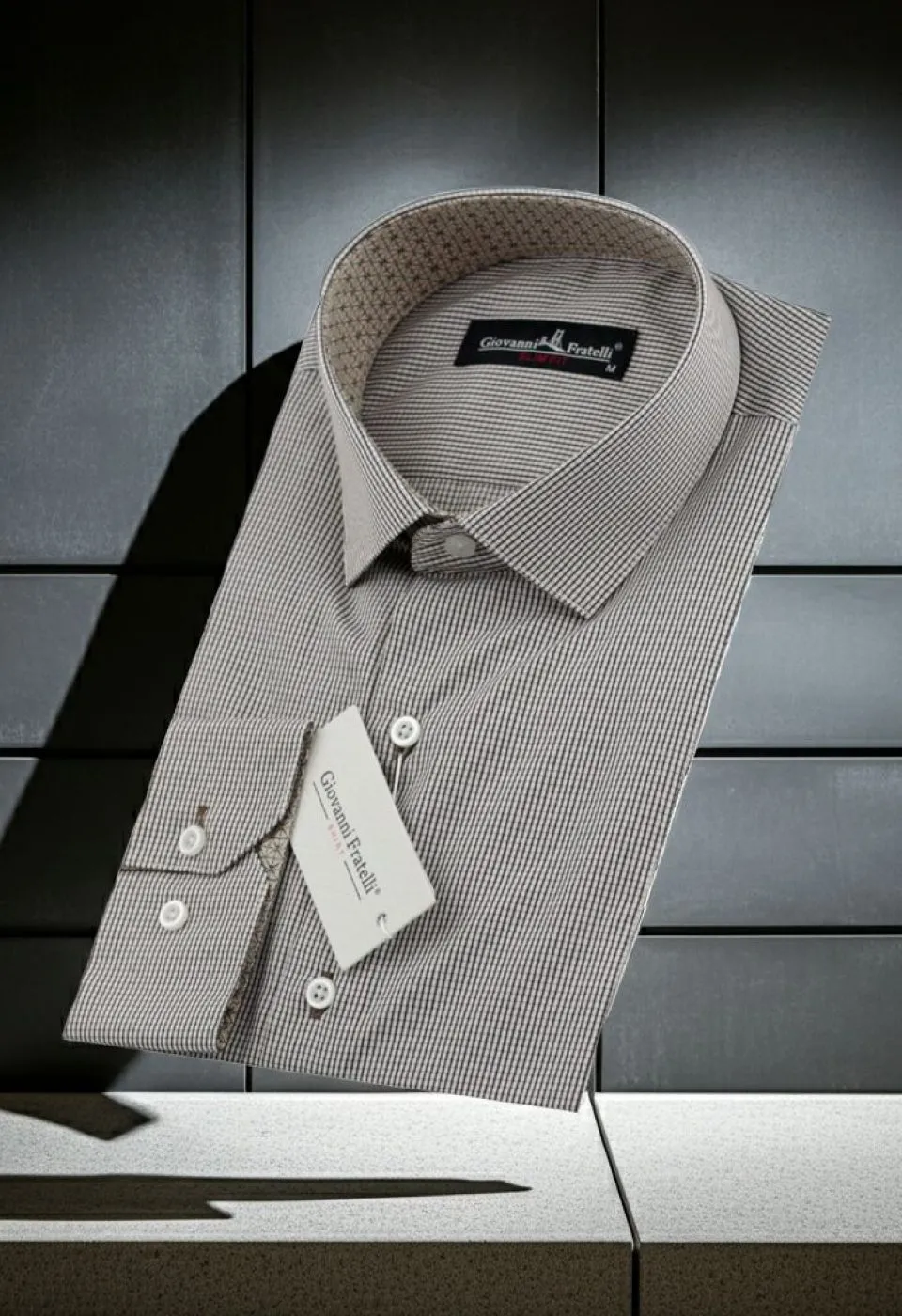 Slim Fit Uzun Kol Desenli Erkek Gömlek 3GMK330329006 - Giovanni Fratelli