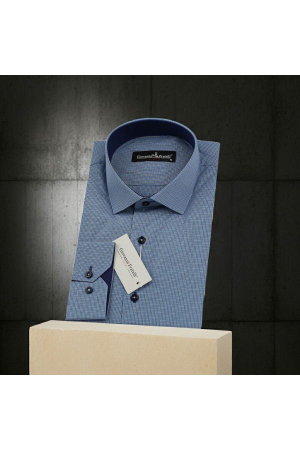 0330 CR 014 Slim Fit Uzun Kol Desenli Erkek Gömlek 3GMK330330014 - Giovanni Fratelli