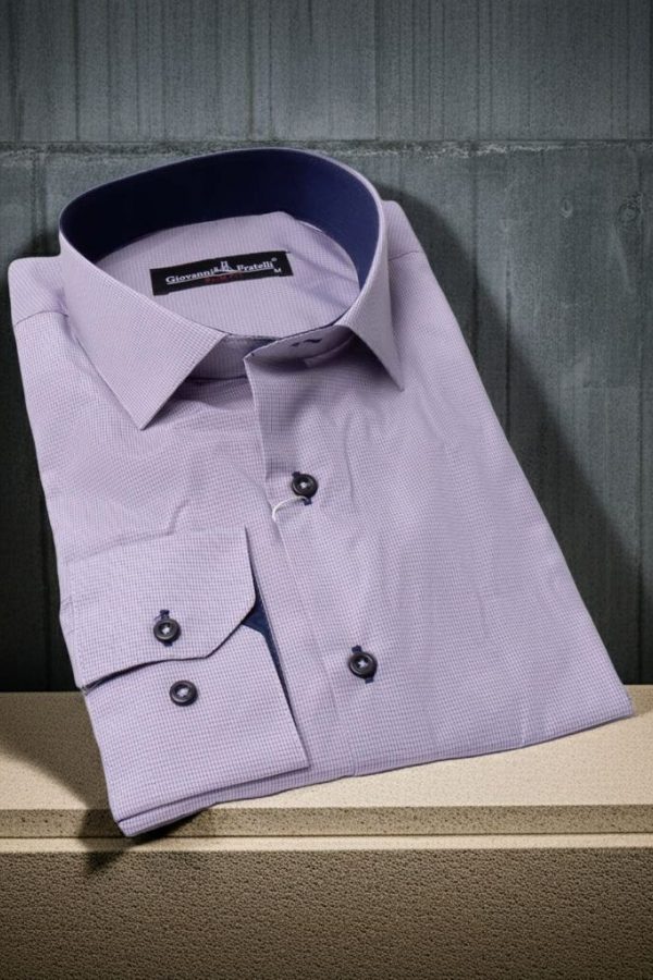 0331 CR 005 Slim Fit Uzun Kol Desenli Erkek Gömlek 3GMK320331005 - Giovanni Fratelli