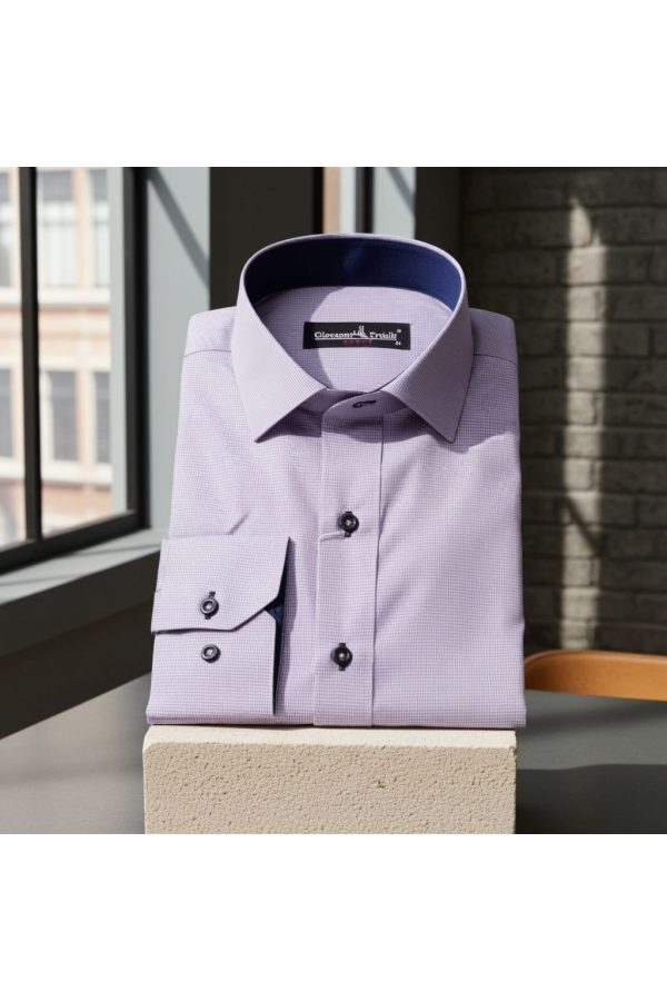0331 CR 005 Slim Fit Uzun Kol Desenli Erkek Gömlek 3GMK320331005 - Giovanni Fratelli