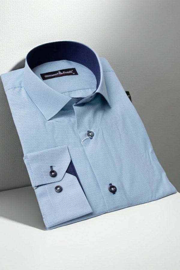 0331 CR 007 Slim Fit Uzun Kol Desenli Erkek Gömlek 3GMK320331007 - Giovanni Fratelli