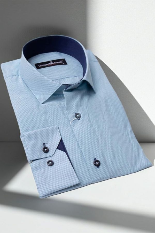 0331 CR 007 Slim Fit Uzun Kol Desenli Erkek Gömlek 3GMK320331007 - Giovanni Fratelli