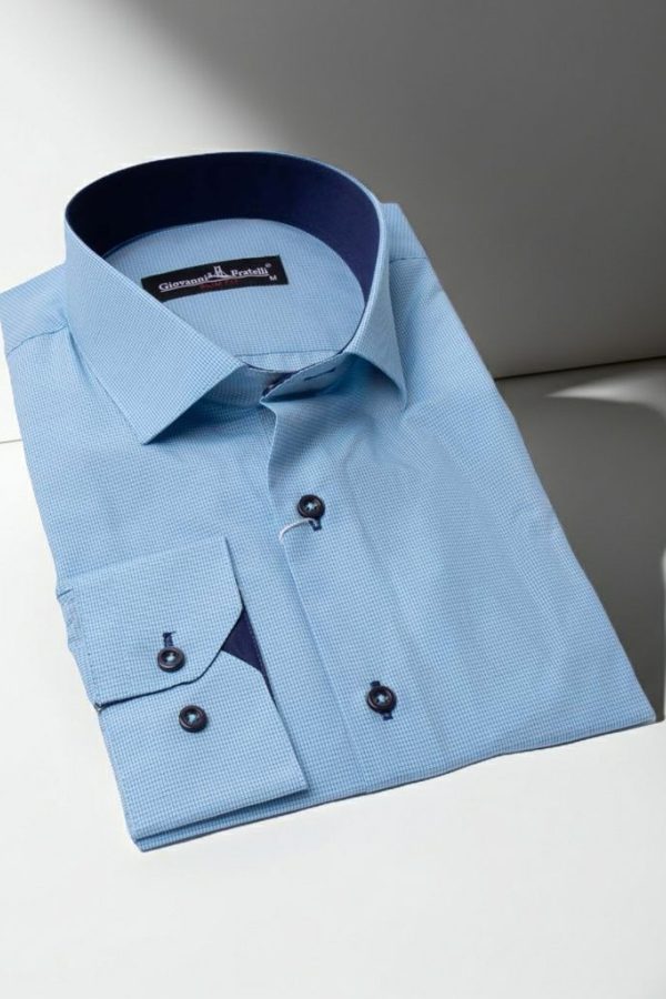 Slim Fit Uzun Kol Desenli Erkek Gömlek 3GMK320331009 - Giovanni Fratelli