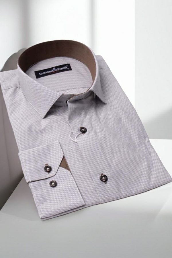 Slim Fit Uzun Kol Desenli Erkek Gömlek 3GMK320331010 - Giovanni Fratelli