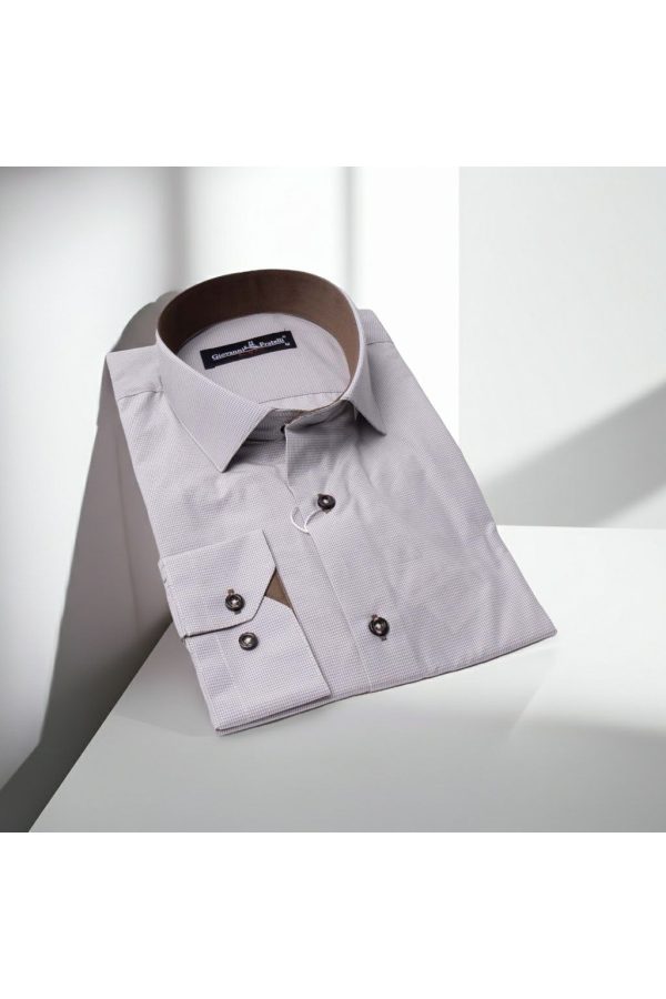 Slim Fit Uzun Kol Desenli Erkek Gömlek 3GMK320331010 - Giovanni Fratelli
