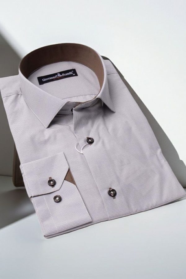 Slim Fit Uzun Kol Desenli Erkek Gömlek 3GMK320331010 - Giovanni Fratelli