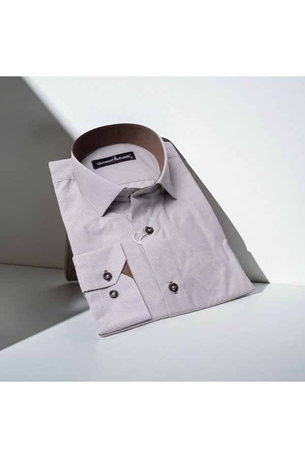 Slim Fit Uzun Kol Desenli Erkek Gömlek 3GMK320331010 - Giovanni Fratelli