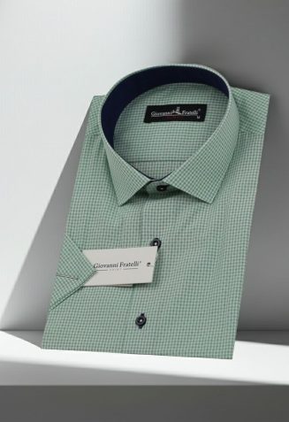 Slim Fit Kısa Kol Desenli Erkek Gömlek 3GMK310331002