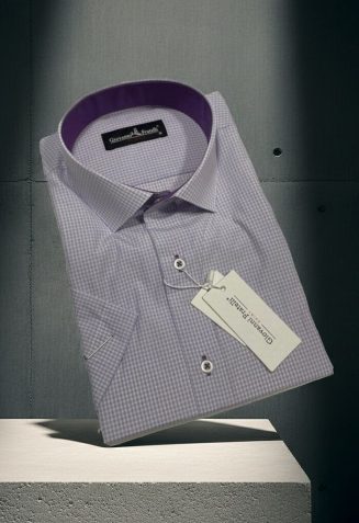 Slim Fit Kısa Kol Desenli Erkek Gömlek 3GMK310331003