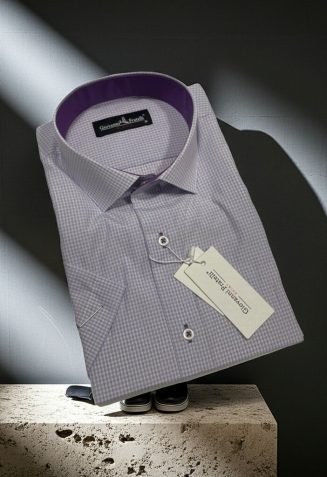 Slim Fit Kısa Kol Desenli Erkek Gömlek 3GMK310331003