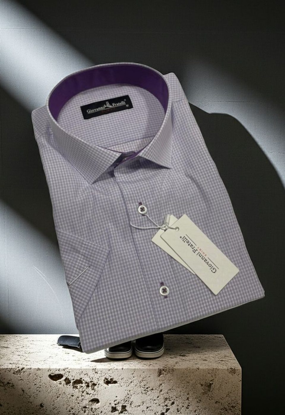 Slim Fit Kısa Kol Desenli Erkek Gömlek 3GMK310331003