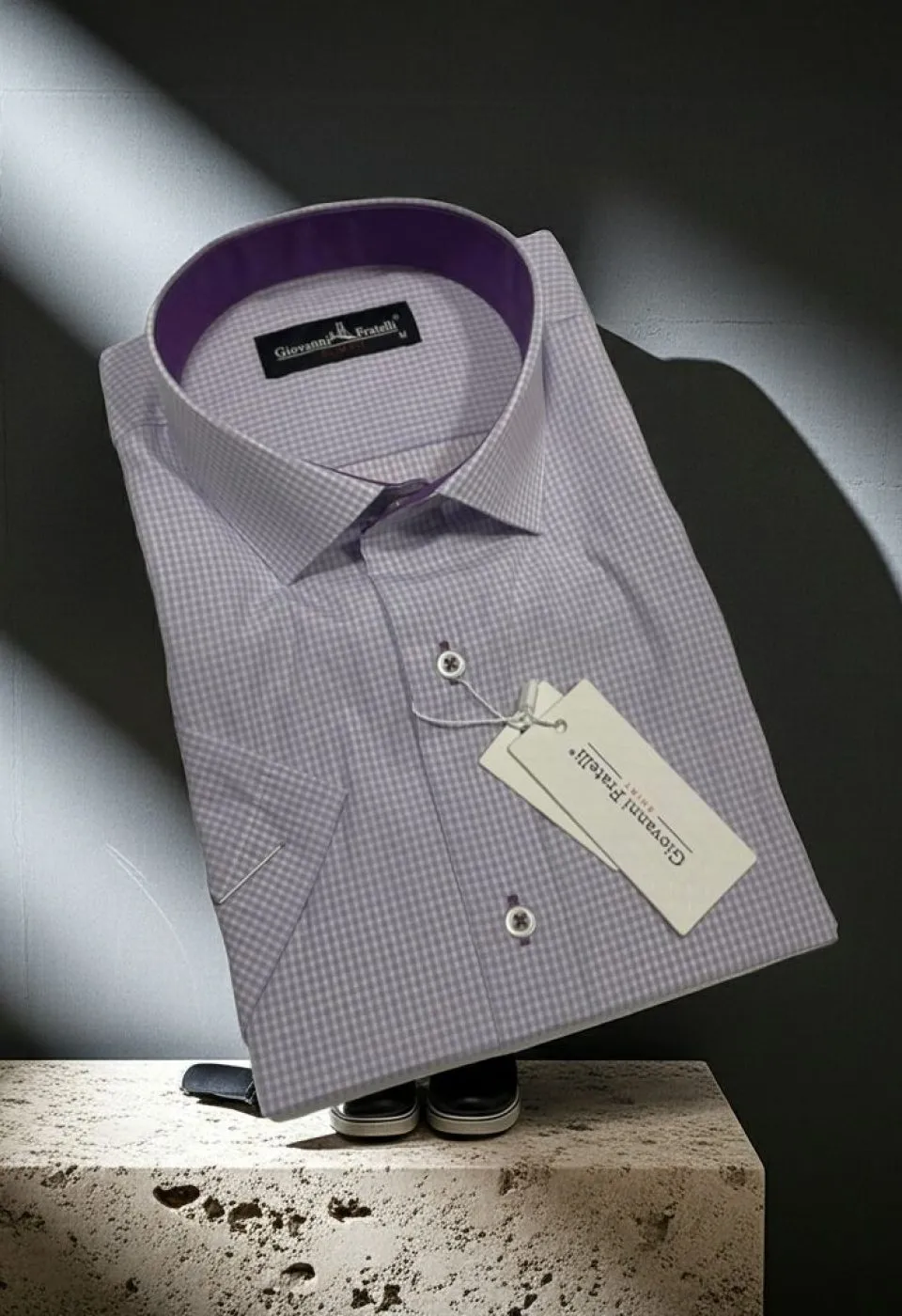 Slim Fit Kısa Kol Desenli Erkek Gömlek 3GMK310331003